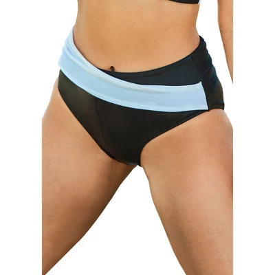 Swimsuits For All Women’s Plus Size Hollywood Colorblock Wrap Bikini Bottom - Image 3