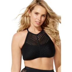 Swimsuits For All Women’s Plus Size Charlatan Crochet Bikini Top