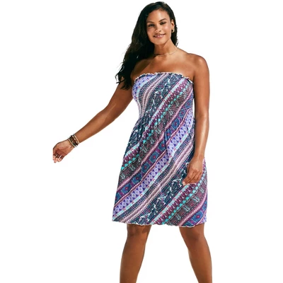 Swimsuits For All Women’s Plus Size Jenna Bandeau Cover Up Dress - Image 5