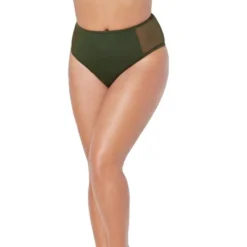 Swimsuits For All Women’s Plus Size High Waist Mesh Bikini Brief