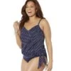 Swimsuits For All Women’s Plus Size Side Tie V-Neck Tankini Top