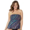 Swimsuits For All Women’s Plus Size Smocked Bandeau Tankini Top