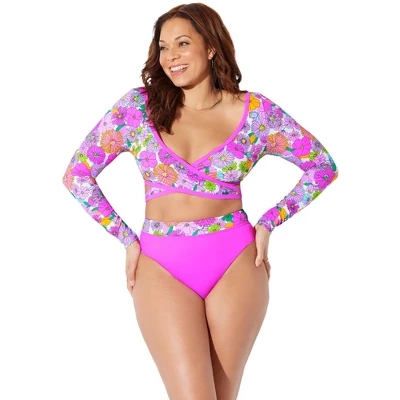 Swimsuits For All Women’s Plus Size Wrap Front Bikini Top