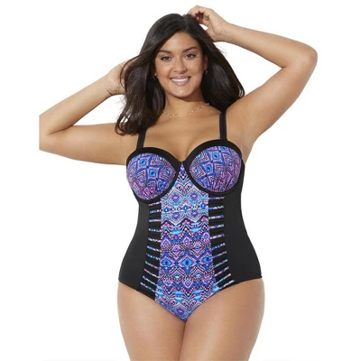 Swimsuits For All Women’s Plus Size Ruched Underwire One Piece Swimsuit - Image 5