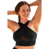 Swimsuits For All Women’s Plus Size Longline High Neck Bikini Top