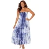 Swimsuits For All Women’s Plus Size Strapless Smocked Maxi Dress Cover Up