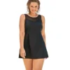 Swimsuits For All Women’s Plus Size Mesh High Neck Swimdress
