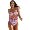 Swimsuits For All Women’s Plus Size Underwire Tie Front Bandeau One Piece