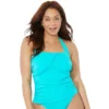 Swimsuits For All Women’s Plus Size Drapey Ruched Halter Tankini Top