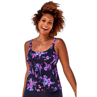 Swimsuits For All Women’s Plus Size Flared Tankini Top - Image 10