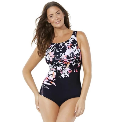 Swimsuits For All Women’s Plus Size Chlorine Resistant High Neck One Piece Swimsuit - Image 6