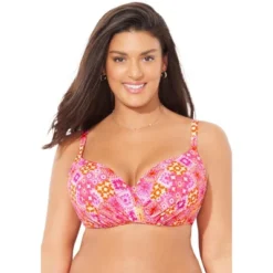 Swimsuits For All Women’s Plus Size Ruler Bra Sized Underwire Bikini Top