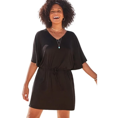 Swimsuits For All Women’s Plus Size Layla Flutter Sleeve Tunic Cover Up