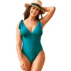 Swimsuits For All Women’s Plus Size Tie Shoulder One Piece Swimsuit
