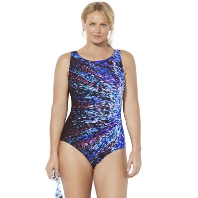 Swimsuits For All Women’s Plus Size Chlorine Resistant High Neck One Piece Swimsuit - Image 9