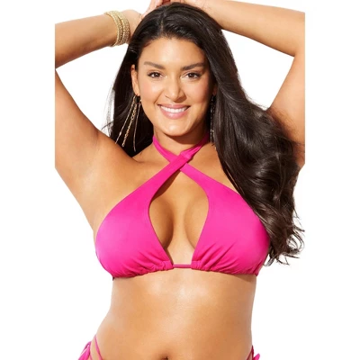 Swimsuits For All Women’s Plus Size Innovator Multi-Way Triangle Bikini Top - Image 3