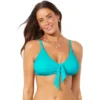 Swimsuits For All Women’s Plus Size Mentor Tie Front Bikini Top