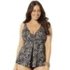 Swimsuits For All Women’s Plus Size V-Neck Twist Tankini Top