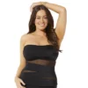 Swimsuits For All Women’s Plus Size Mesh Wrap Bandeau Tankini Top