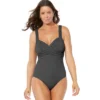 Swimsuits For All Women’s Plus Size Crossover Sweetheart One Piece Swimsuit