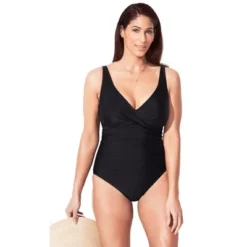 Swimsuits For All Women’s Plus Size V-Neck One Piece Swimsuit