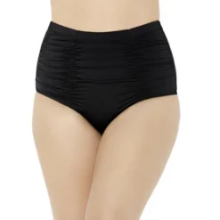 Swimsuits For All Women’s Plus Size Shirred High Waist Swim Brief