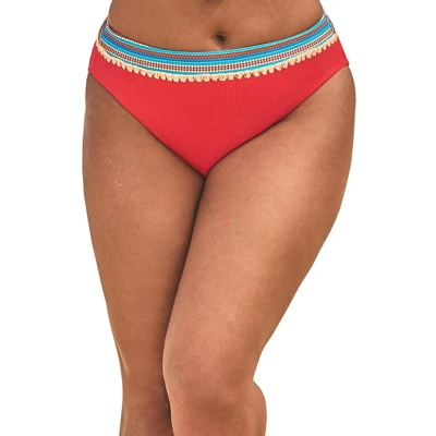 Swimsuits For All Women’s Plus Size Mentor Ribbed High Waist Bikini Bottom