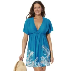 Swimsuits For All Women’s Plus Size Kate V-Neck Cover Up Dress