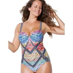 Swimsuits For All Women’s Plus Size Macrame Underwire One Piece Swimsuit