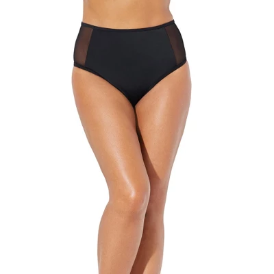Swimsuits For All Women’s Plus Size High Waist Mesh Bikini Brief - Image 4