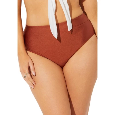 Swimsuits For All Women’s Plus Size Metallic High Waist Bikini Bottom - Image 3