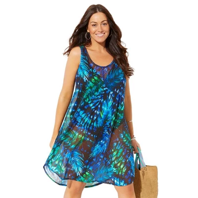 Swimsuits For All Women’s Plus Size Quincy Mesh High Low Cover Up Tunic - Image 5
