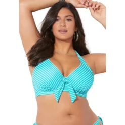 Swimsuits For All Women’s Plus Size Belle Halter Underwire Bikini Top