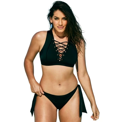 Swimsuits For All Women’s Plus Size Lace-Up Bikini Top - Image 4