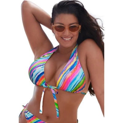 Swimsuits For All Women’s Plus Size Innovator Multi-Way Triangle Bikini Top - Image 5